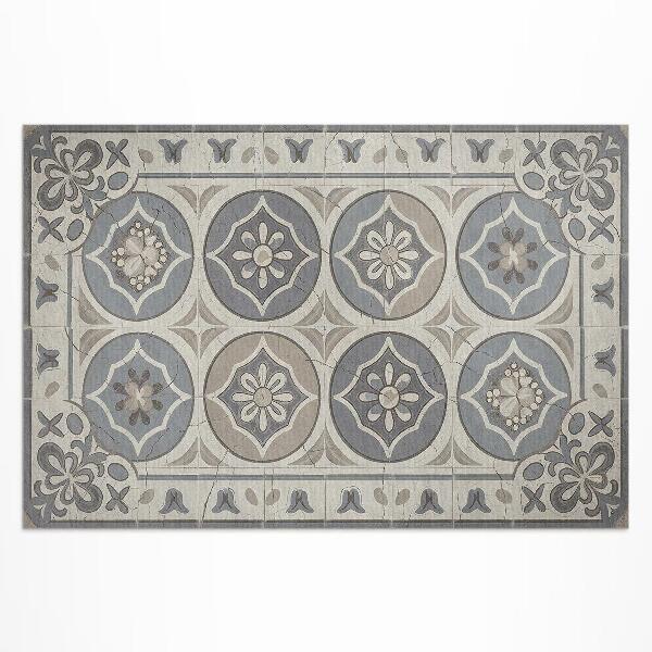 Tuinkleed Bloemen op retro keramische tegels