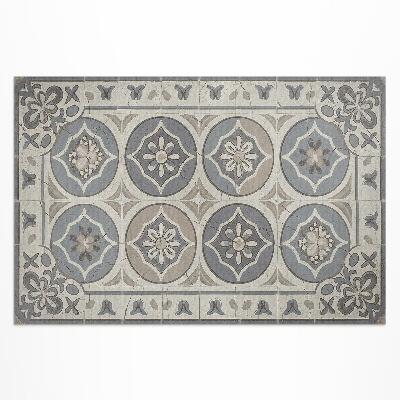 Tuinkleed Bloemen op retro keramische tegels