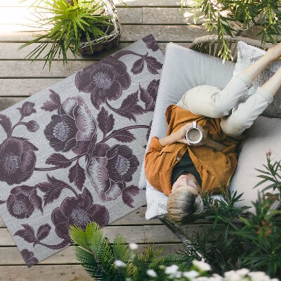 Buiten tapijt Subtiele vintage bloemen