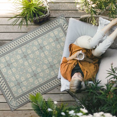 Buiten tapijt Vintage bloementegels