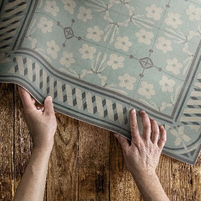 Buiten tapijt Vintage bloementegels