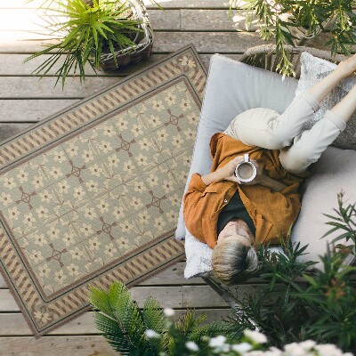 Buitenkleed Bloemen en bloemblaadjes in retro-stijl mozaïeken