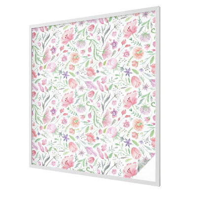 Melkglas folie met glas in lood effect Bloemenpatroon