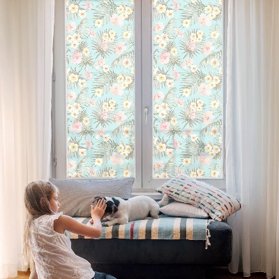 Glas in lood raamfolie Tropisch patroon