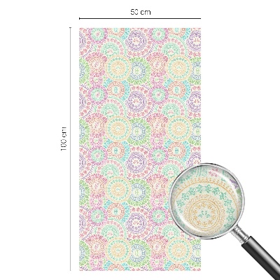 Melkglas folie met glas in lood effect Kleurrijke mandala's