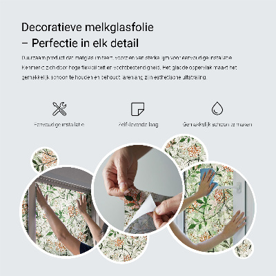 Melkglas folie met glas in lood effect Bloemenschoonheid