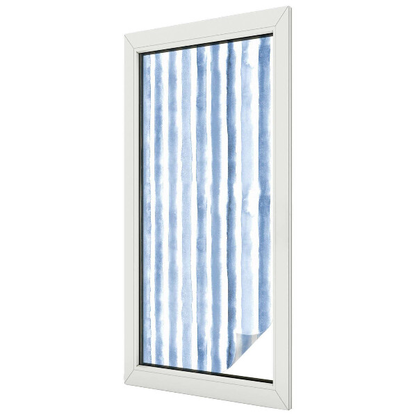 Zelfklevende raamfolie glas in lood Blauwe strepen