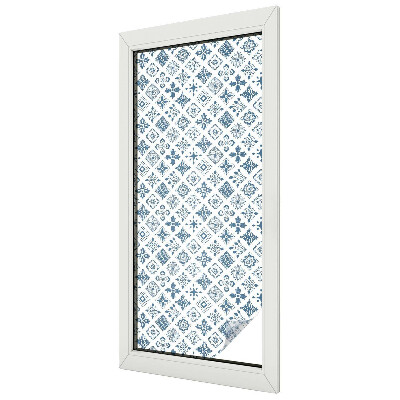 Melkglas folie met glas in lood effect Bloemenornament