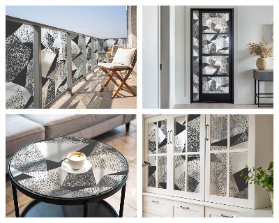 Zelfklevende raamfolie glas in lood Geometrische figuren