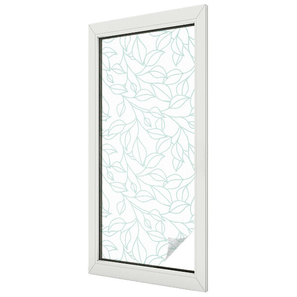 Melkglas folie met glas in lood effect Delicate bladeren