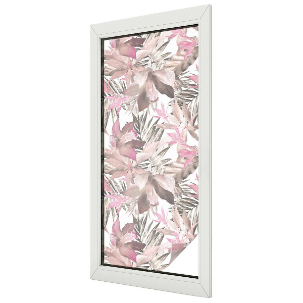 Glas in lood folie voor raam Pastelkleurige bloemen