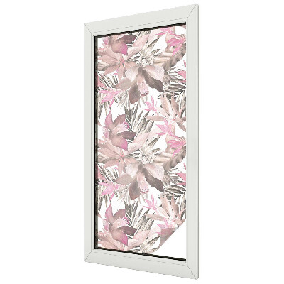 Glas in lood folie voor raam Pastelkleurige bloemen