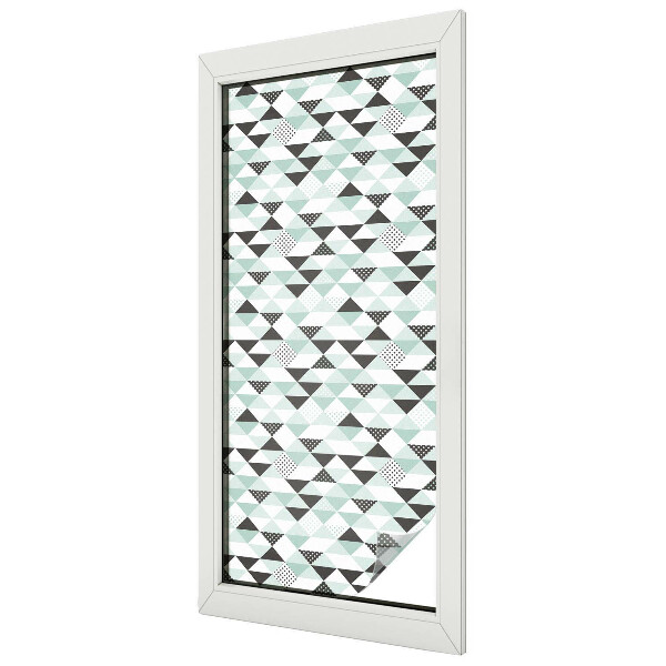 Melkglas folie met glas in lood effect Driehoekige patronen