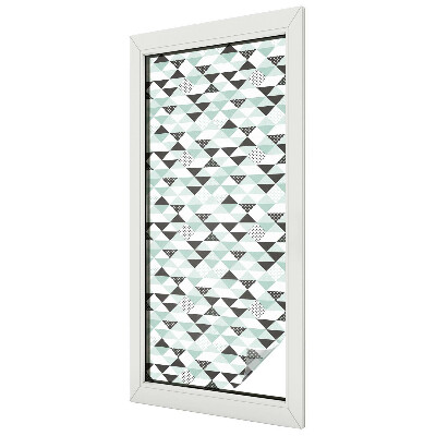 Melkglas folie met glas in lood effect Driehoekige patronen