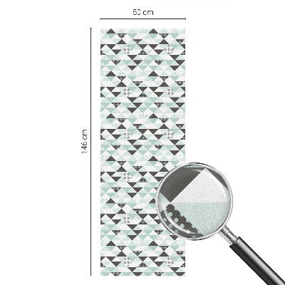 Melkglas folie met glas in lood effect Driehoekige patronen