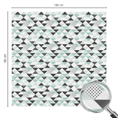 Melkglas folie met glas in lood effect Driehoekige patronen