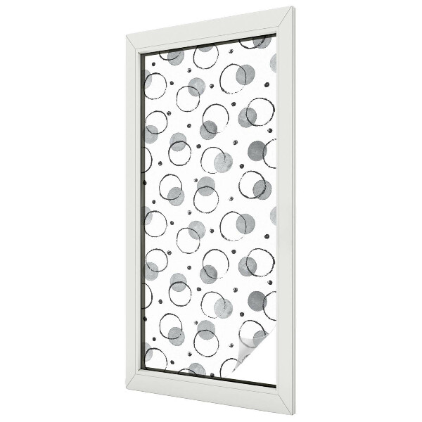 Zelfklevende raamfolie glas in lood Grijze wielen