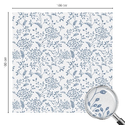 Melkglas folie met glas in lood effect Plantenmotief