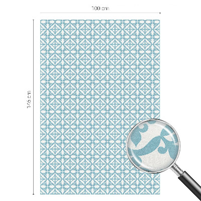 Glas in lood folie voor raam Blauwe ornamenten