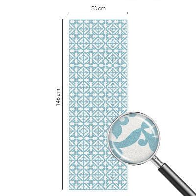 Glas in lood folie voor raam Blauwe ornamenten