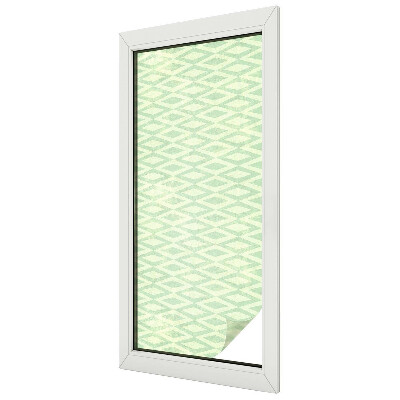 Melkglas folie met glas in lood effect Groene ruiten