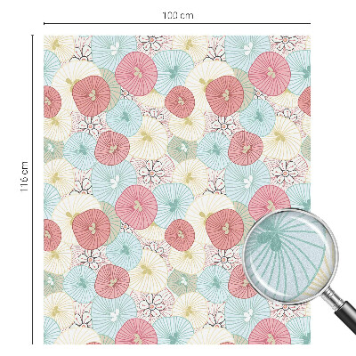 Melkglas folie met glas in lood effect Pastelkleurige bloemen