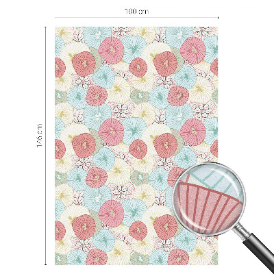 Melkglas folie met glas in lood effect Pastelkleurige bloemen