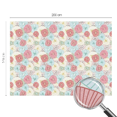 Melkglas folie met glas in lood effect Pastelkleurige bloemen