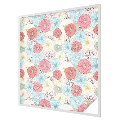 Melkglas folie met glas in lood effect Pastelkleurige bloemen