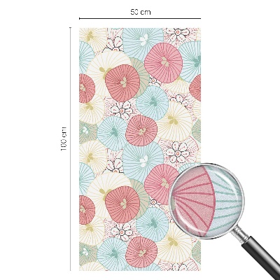 Melkglas folie met glas in lood effect Pastelkleurige bloemen