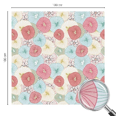 Melkglas folie met glas in lood effect Pastelkleurige bloemen