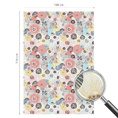 Melkglas folie met glas in lood effect Kleurrijke bloem