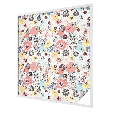 Melkglas folie met glas in lood effect Kleurrijke bloem