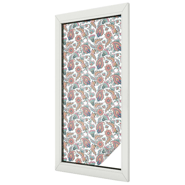 Melkglas folie met glas in lood effect Bloemen elegantie