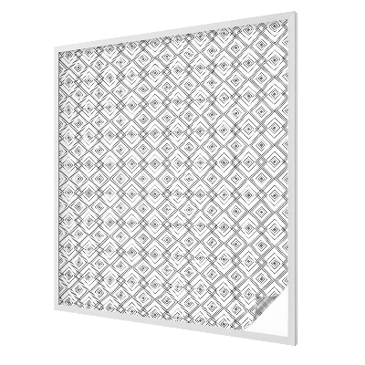 Melkglas folie met glas in lood effect Rhombische harmonie