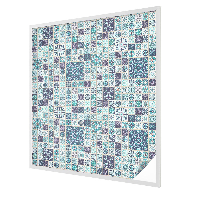 Glas in lood raamfolie Bloementegels