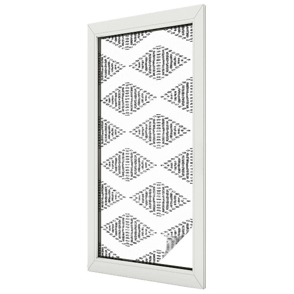 Melkglas folie met glas in lood effect Geometrische diamanten