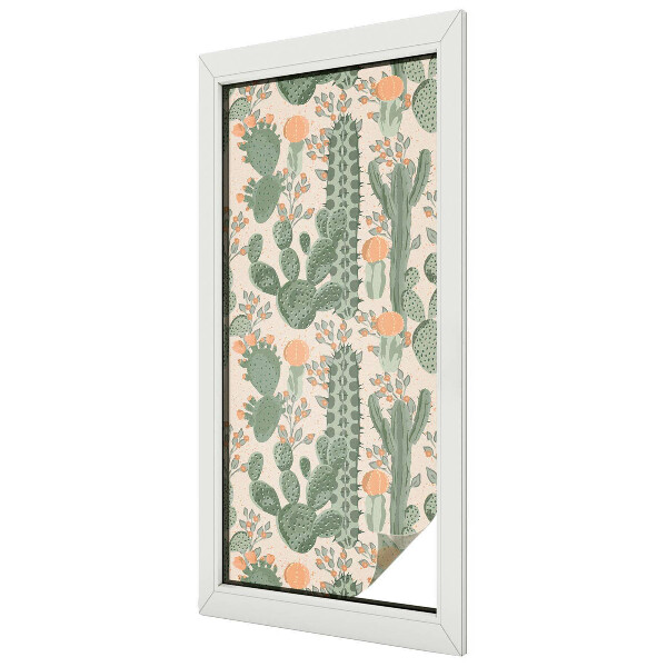 Melkglas folie met glas in lood effect Groene vetplanten