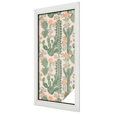 Melkglas folie met glas in lood effect Groene vetplanten