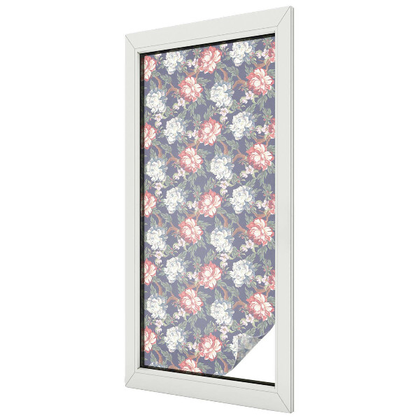 Melkglas folie met glas in lood effect Bloemen elegantie