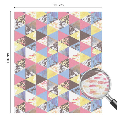 Melkglas folie met glas in lood effect Kleurrijke driehoeken