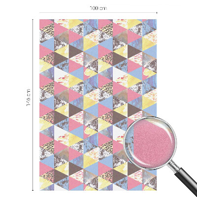 Melkglas folie met glas in lood effect Kleurrijke driehoeken