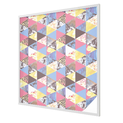 Melkglas folie met glas in lood effect Kleurrijke driehoeken
