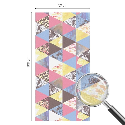 Melkglas folie met glas in lood effect Kleurrijke driehoeken