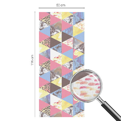 Melkglas folie met glas in lood effect Kleurrijke driehoeken