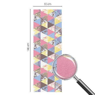 Melkglas folie met glas in lood effect Kleurrijke driehoeken