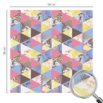 Melkglas folie met glas in lood effect Kleurrijke driehoeken