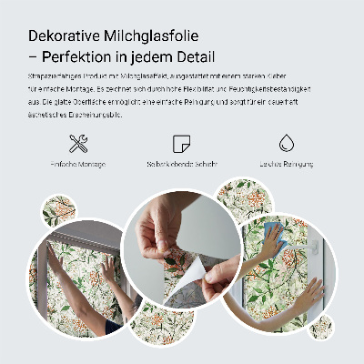 Melkglas folie met glas in lood effect Vreedzame symmetrie