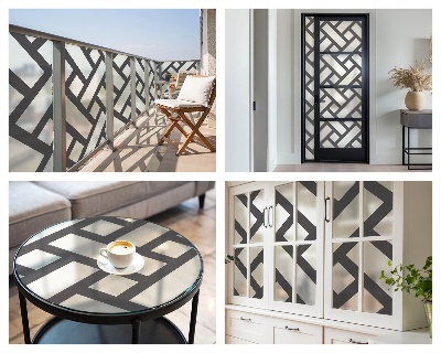 Privacy folie raam Verweven rechthoeken