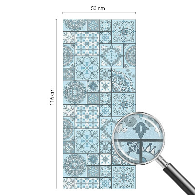 Glas in lood raamfolie Blauwe tegels